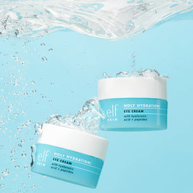 applying e.l.f. SKIN eye cream under eye demonstrating gentle patting and quick absorption