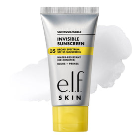 e.l.f. Suntouchable front packaging showing sleek bottle and SPF 35 protection benefit
