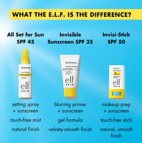 e.l.f. Suntouchable Invisi-Stick held in hand showing compact size and travel-friendly design