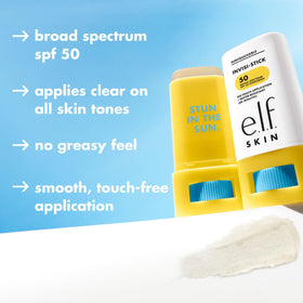 e.l.f. Suntouchable Invisi-Stick texture close-up showing non-greasy finish and smooth glide