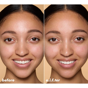 e.l.f. drops being applied to skin showing fast absorption and plump benefit