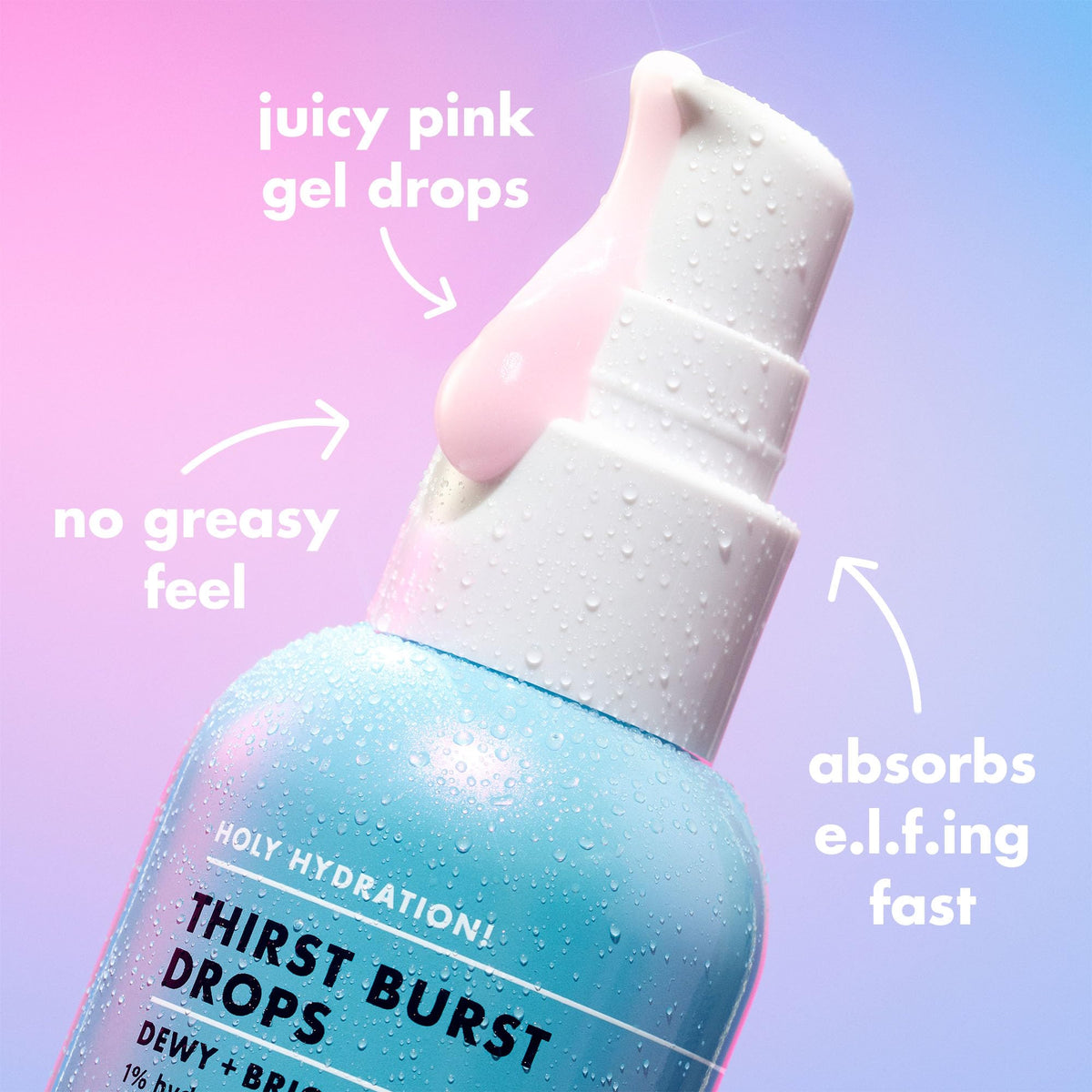 e.l.f. drops mixed into foundation showing added hydration and luminous finish