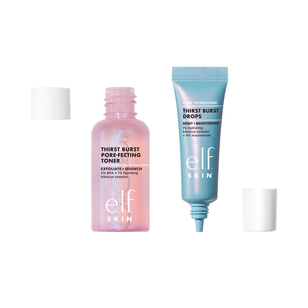 e.l.f. minis beside a coin indicating travel size and packing convenience benefit
