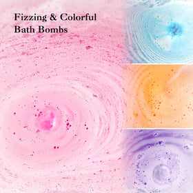 Elfinbay bath bomb dissolving in tub, colorful fizz for playful bathing