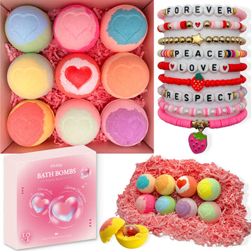 Elfinbay boxed heart bath bombs showing nine pieces and gift-ready look