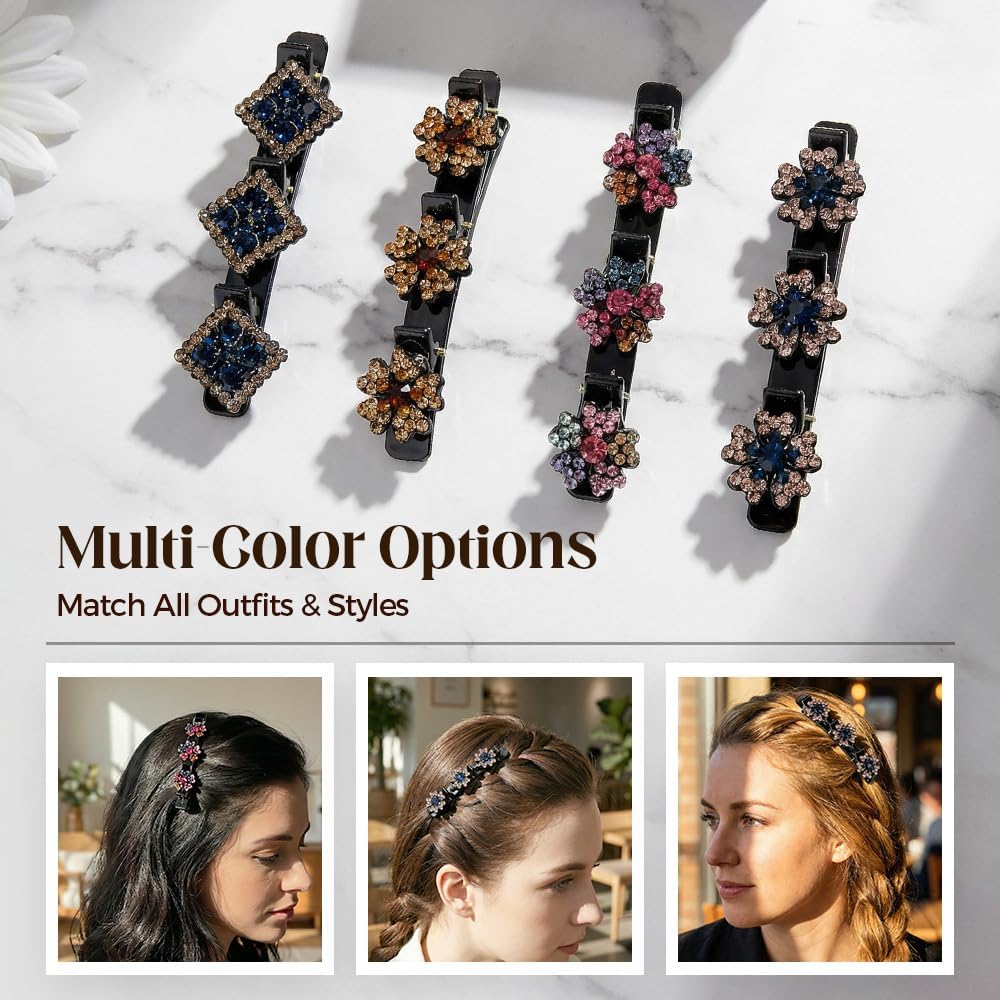 eliongpu three-clip cluster on braid illustrating decorative styling option