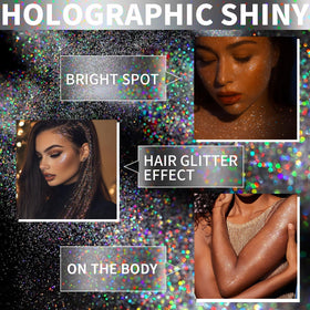 Elitles Made glitter sprayed into hair adding instant holographic shine