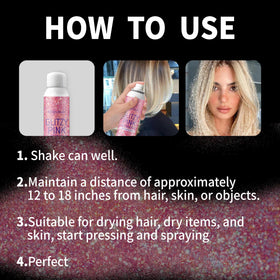 Elitles Made spray swatch on arm demonstrating even holographic sparkle coverage