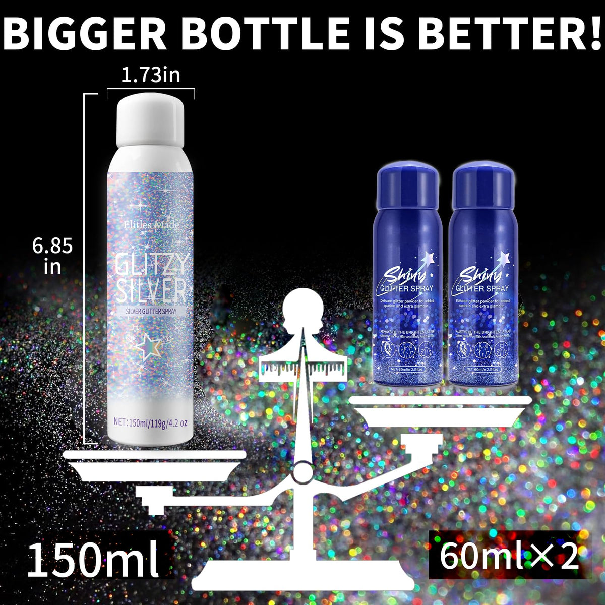 Elitles Made rinsing glitter from hands showing easy washout benefit