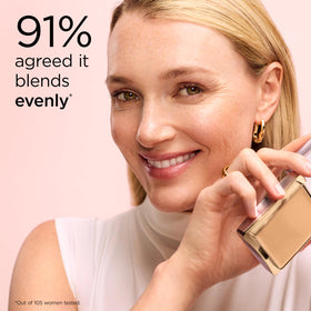 Elizabeth Arden foundation applied on cheek for visible smoothing benefit