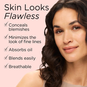 Elizabeth Arden before and after comparison showing reduced visible pores and improved radiance