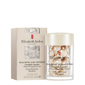 Elizabeth Arden capsule front packaging showing travel-ready sealed doses and freshness benefit