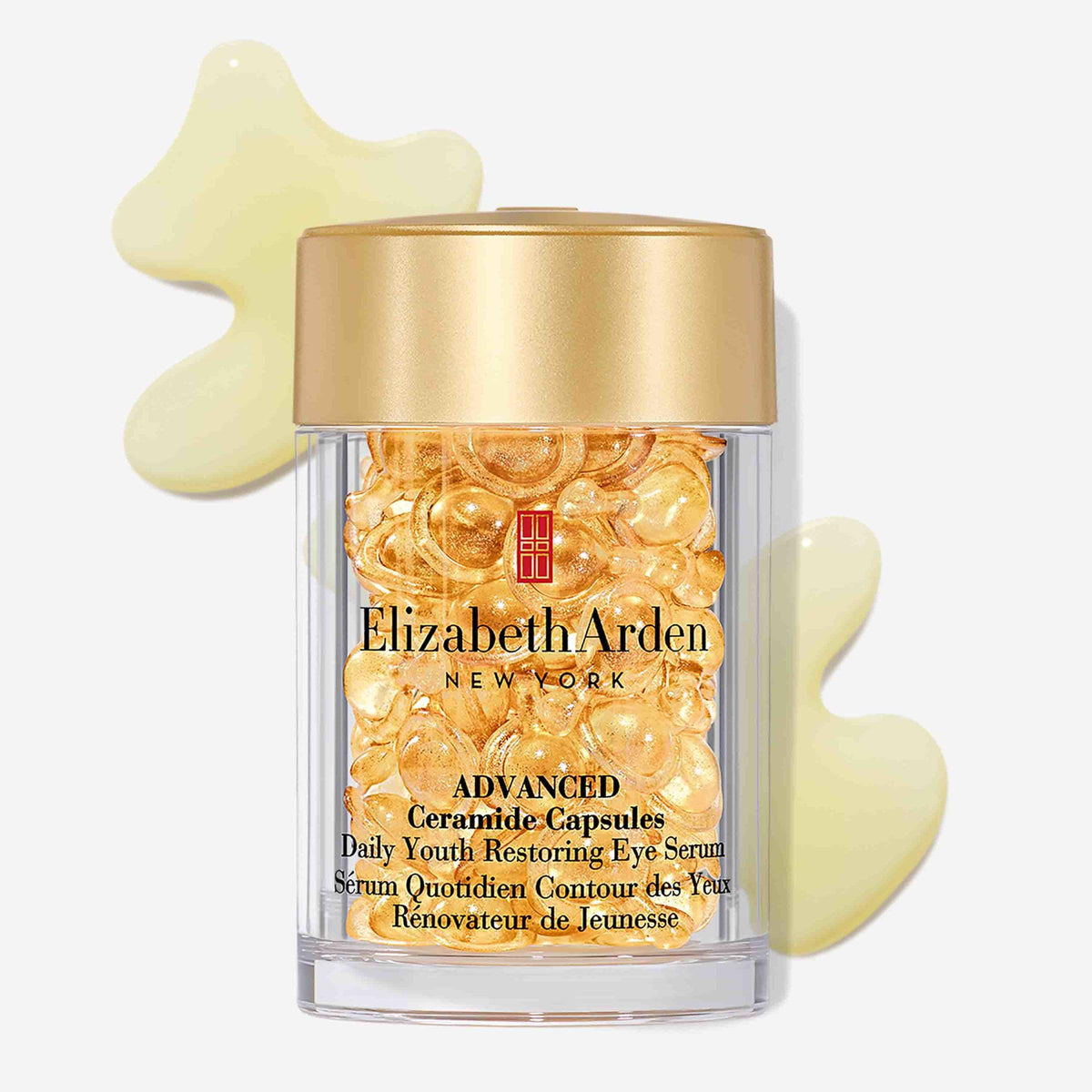 Elizabeth Arden capsule texture close-up revealing smooth serum concentrate benefit: concentrated potency