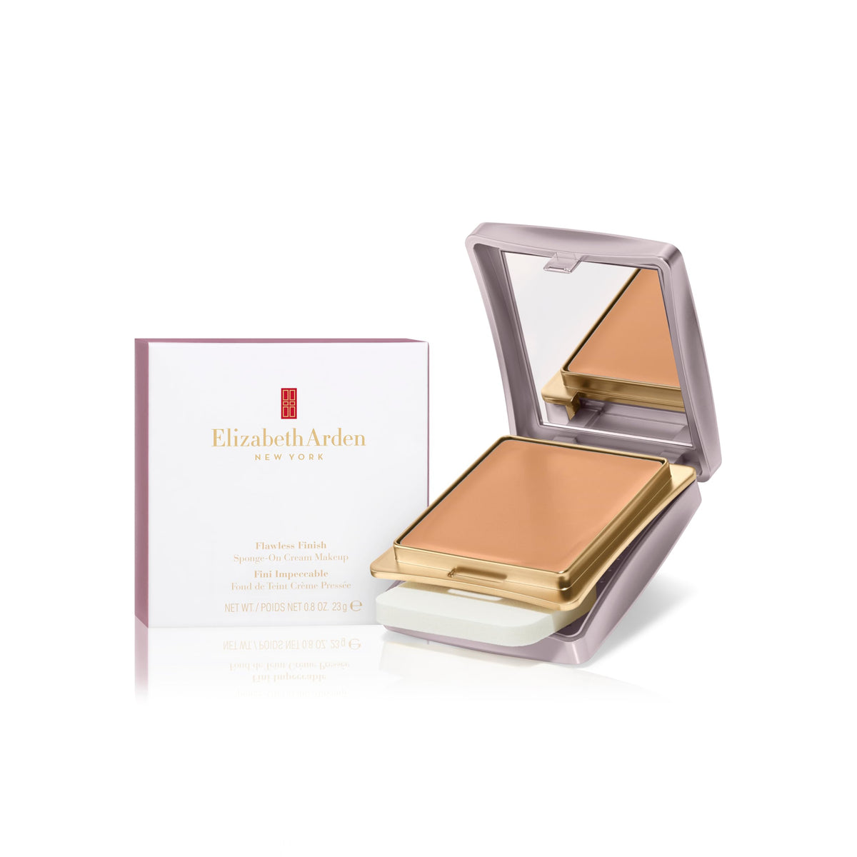 Elizabeth Arden compact front showing sleek packaging and travel-ready design