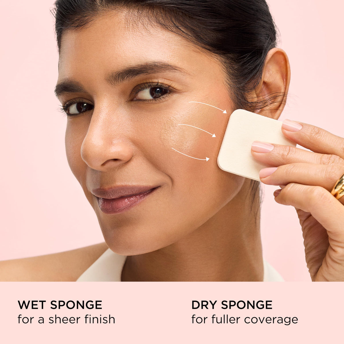 Elizabeth Arden compact open with cream foundation and mirror for quick touch-ups