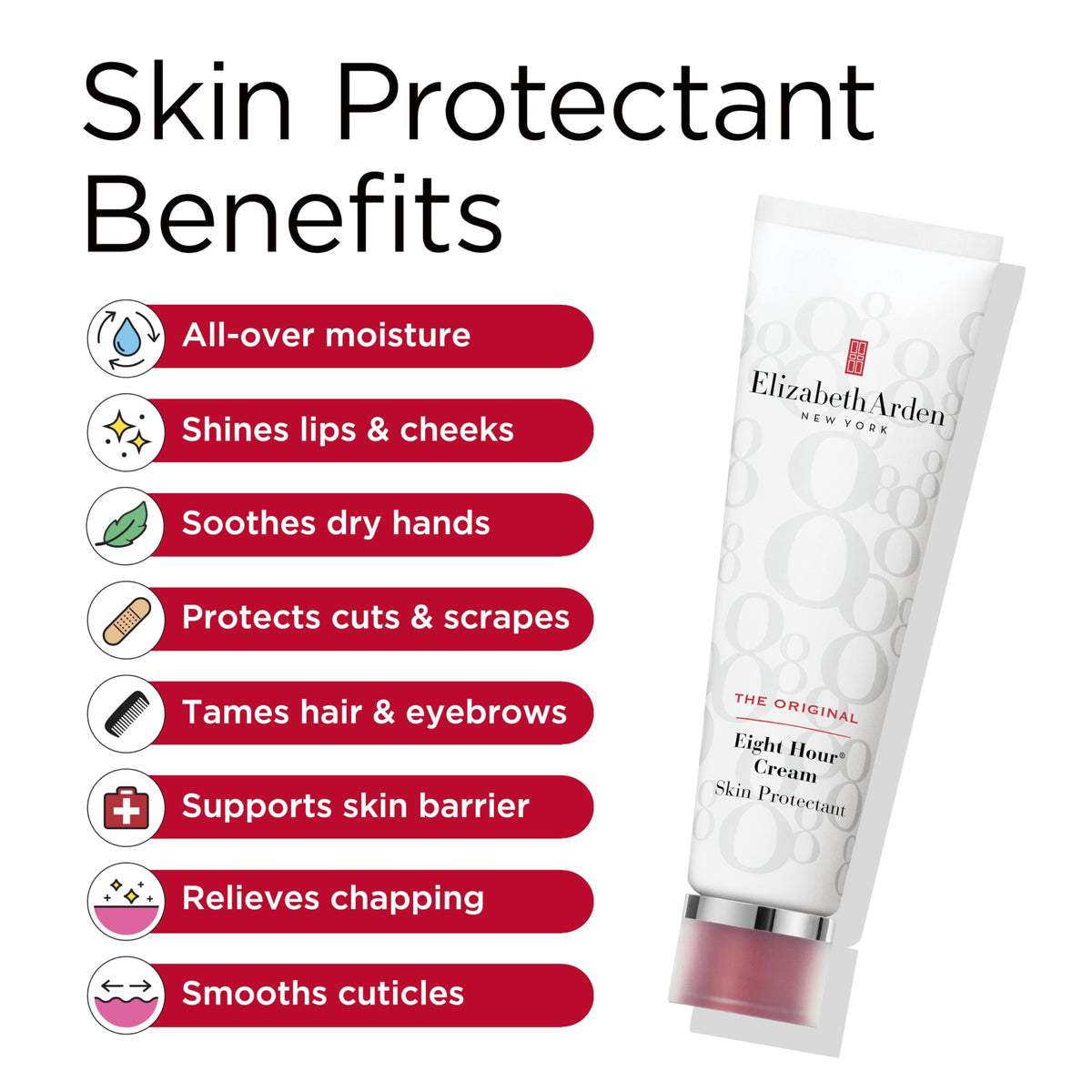 Elizabeth Arden cream applied to cuticle area to smooth and protect skin