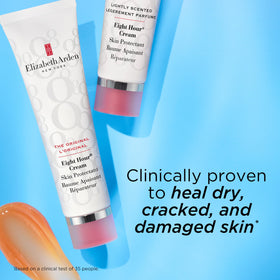 Elizabeth Arden balm inside a travel bag showing portable skin rescue