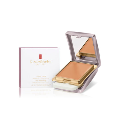 Elizabeth Arden compact front view showing sleek case and logo for elegant portability