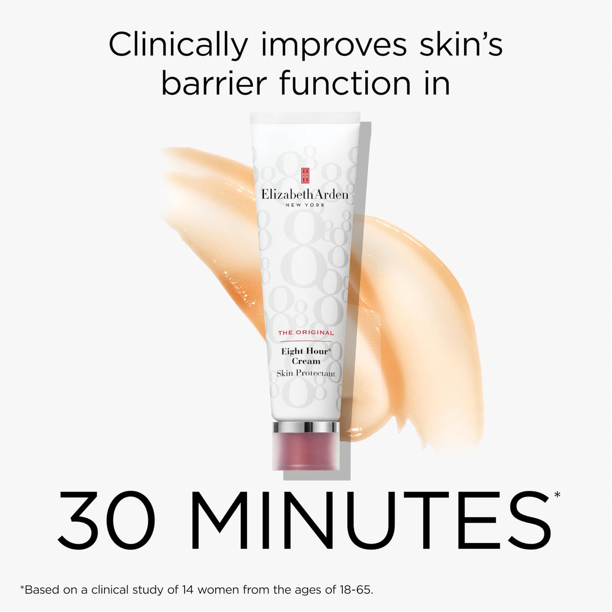 Elizabeth Arden hand treatment tube beside everyday items showing travel-friendly size