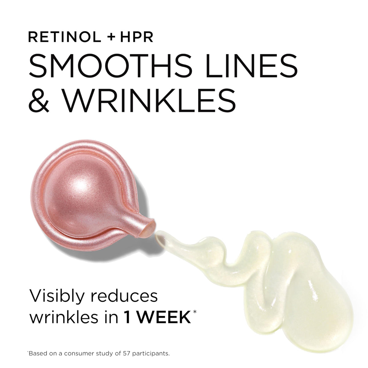 Elizabeth Arden retinol capsule being applied to skin demonstrating targeted renewal benefits