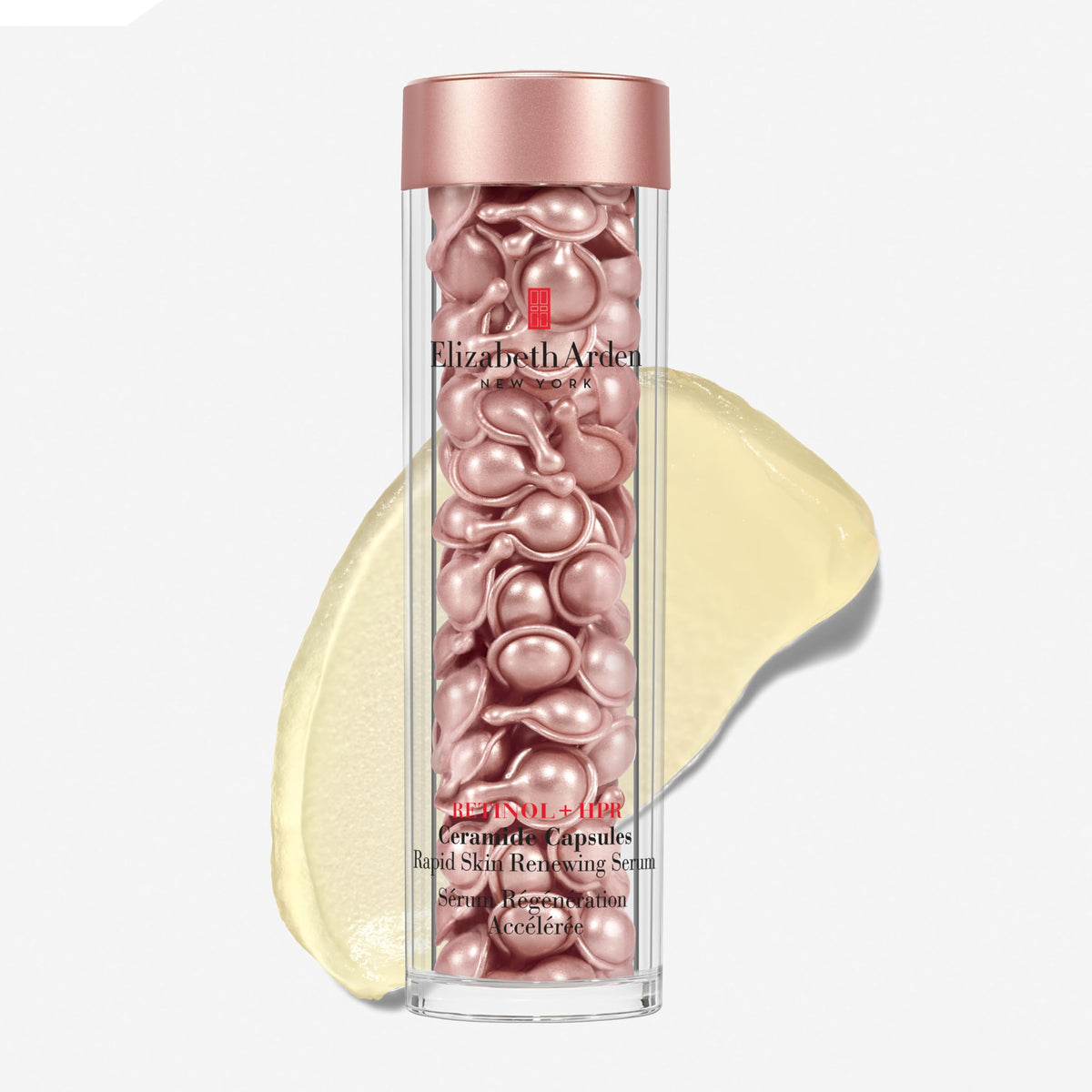 Elizabeth Arden single capsule closeup showing measured dose and hygiene benefit