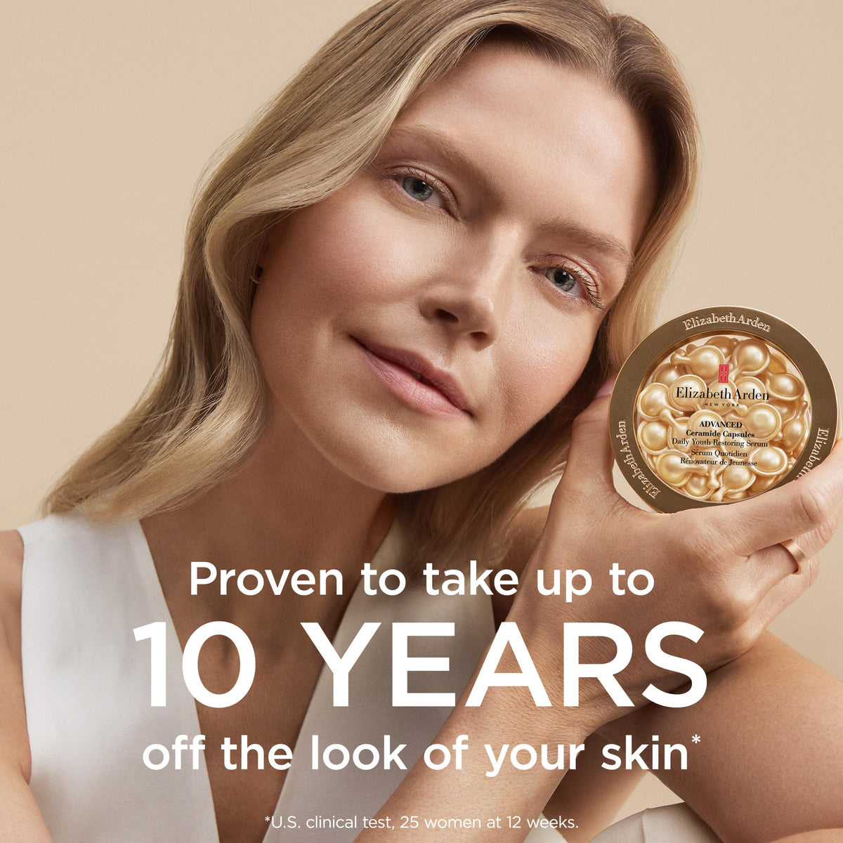 Elizabeth Arden lightweight serum texture spread demonstrating fast absorption