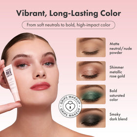 Elizabeth Mott application with finger demonstrating quick-dry benefit