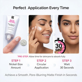 Elizabeth Mott primer being blended on hand for even application