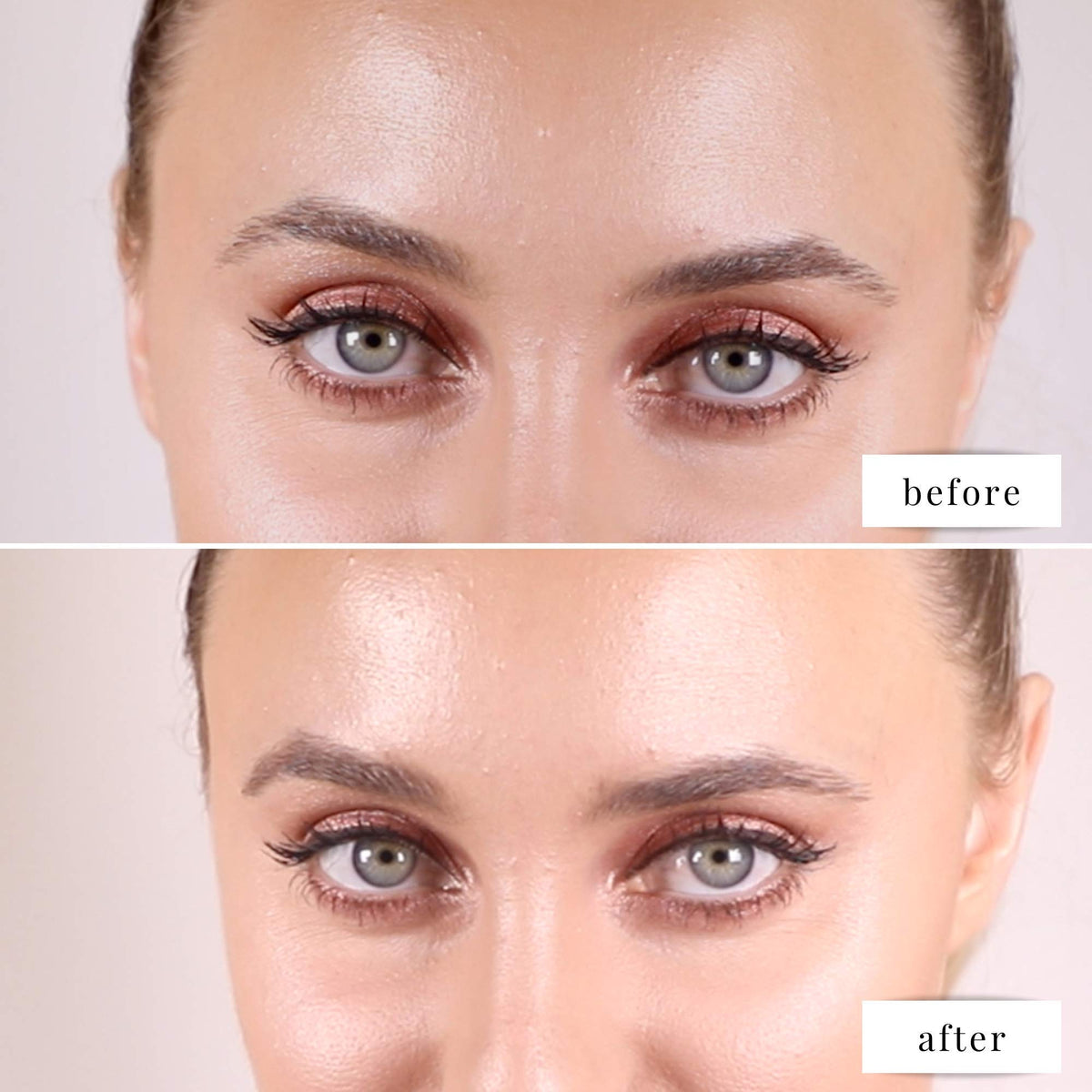 Elizabeth Mott application on model demonstrating shaping and coverage