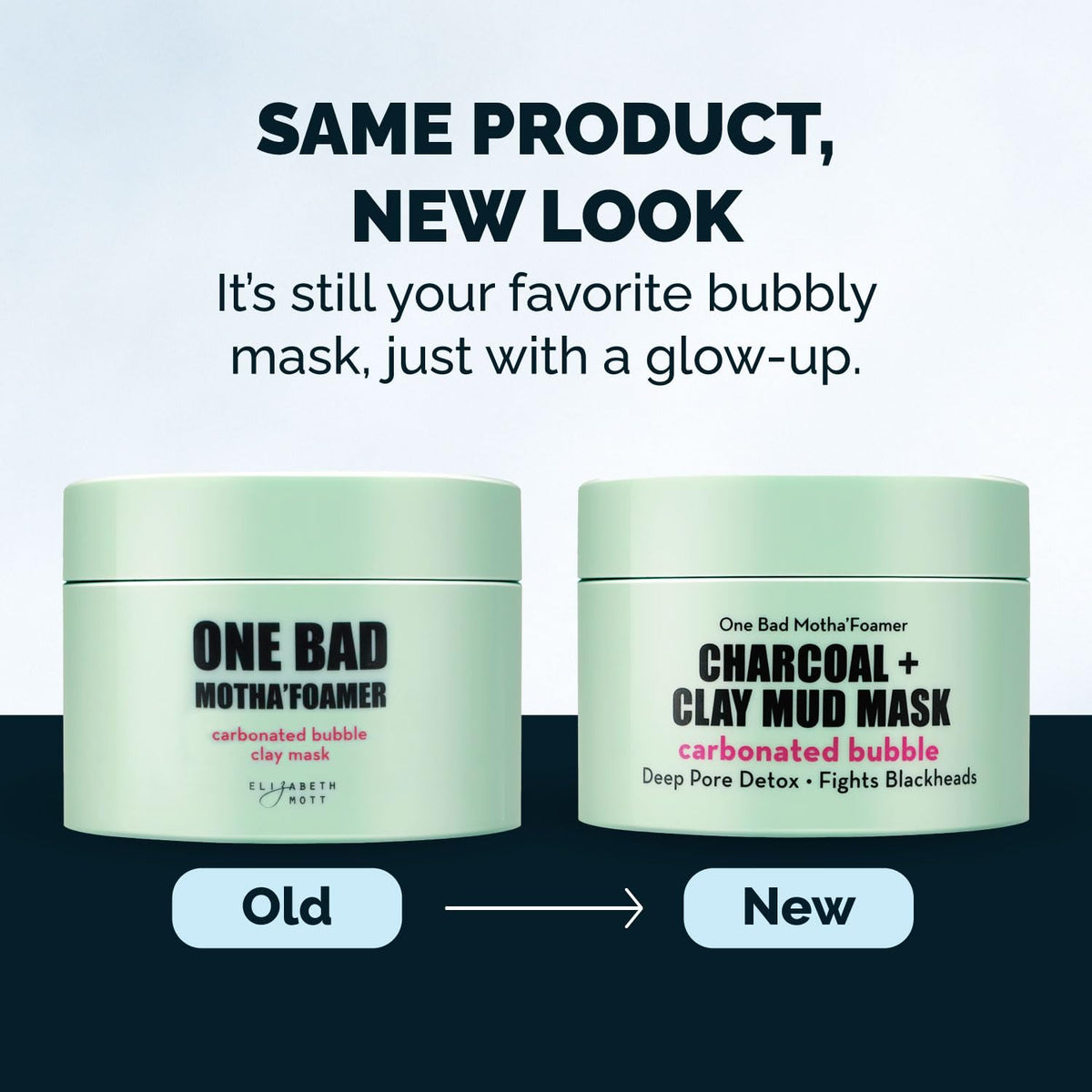 Clean, smooth skin after rinsing Elizabeth Mott carbonated mask showing refined texture