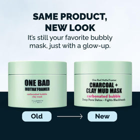 Clean, smooth skin after rinsing Elizabeth Mott carbonated mask showing refined texture
