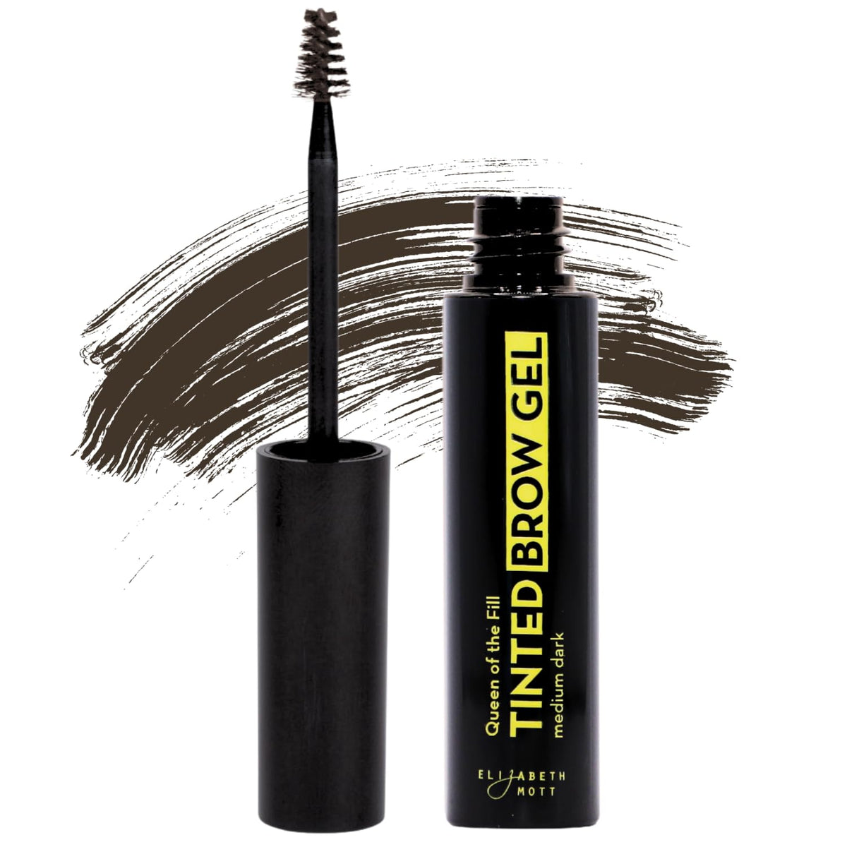 Elizabeth Mott front packaging showing product and shade benefit: easy fill
