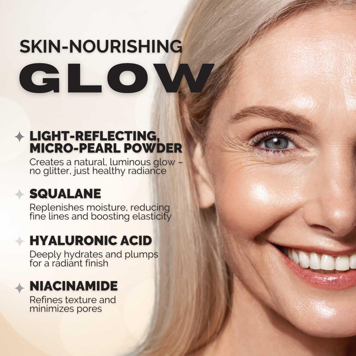 Elizabeth Mott model cheekbone highlighted for natural sun-kissed radiance