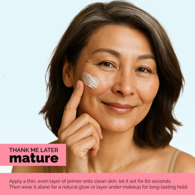 Elizabeth Mott primer on vanity styled near skincare for daily routine