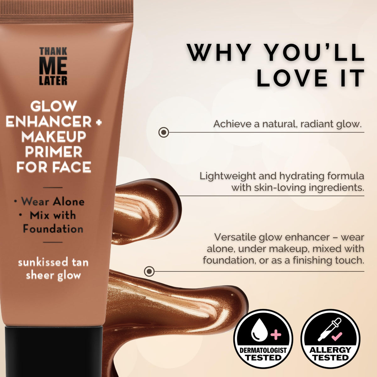 Elizabeth Mott swatch mixed with foundation for even luminous coverage
