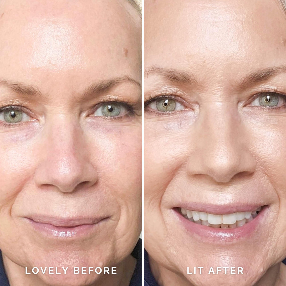 Elizabeth Mott mixed with foundation illustrating buildable, all-over glow
