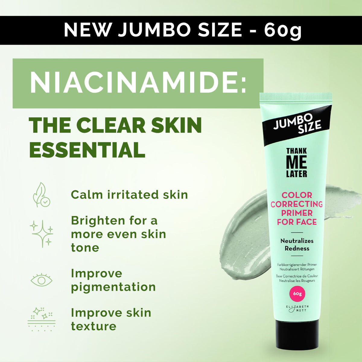 Elizabeth Mott open jar texture close-up, creamy primer that smooths skin