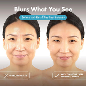 Elizabeth Mott primer swatched on hand showing blendable, non-greasy finish