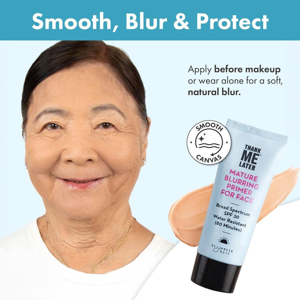 Elizabeth Mott primer layered under foundation improving makeup longevity