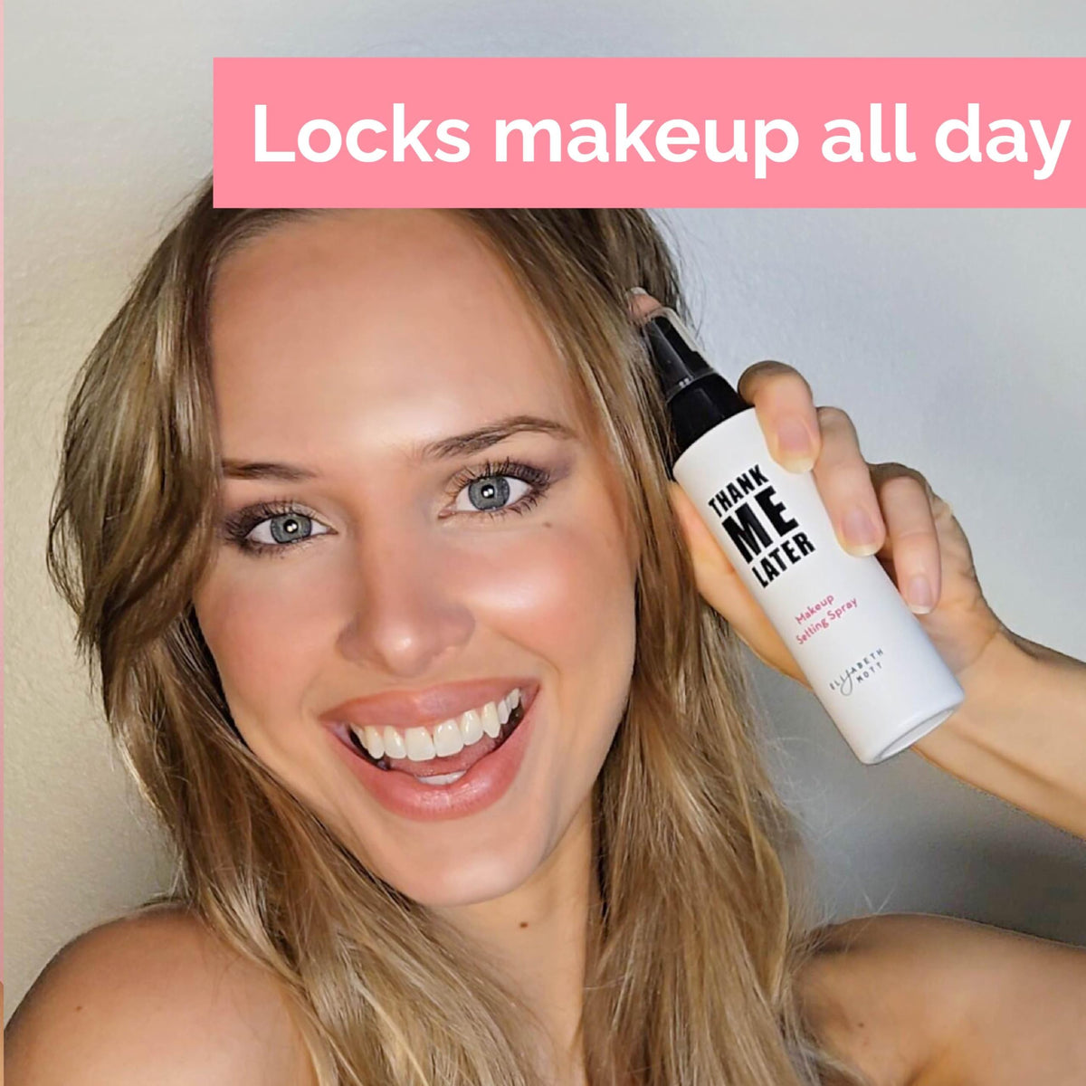 Elizabeth Mott studio product flatlay with other beauty items showing routine-friendly finish