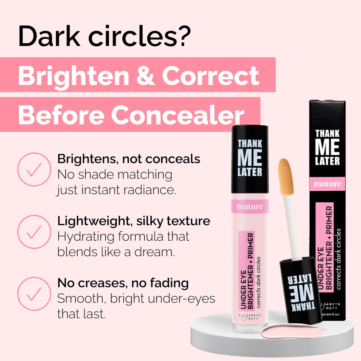 Elizabeth Mott close-up texture of soft-pink cream highlighting smooth blendability