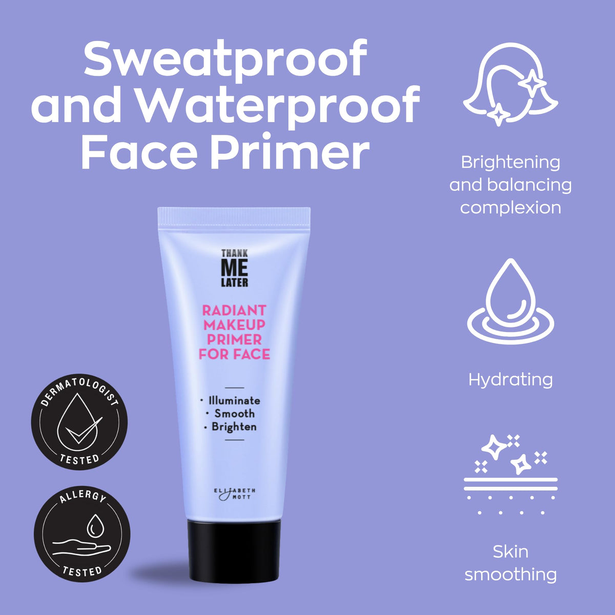 Elizabeth Mott texture close-up highlighting silky, hydrating primer finish