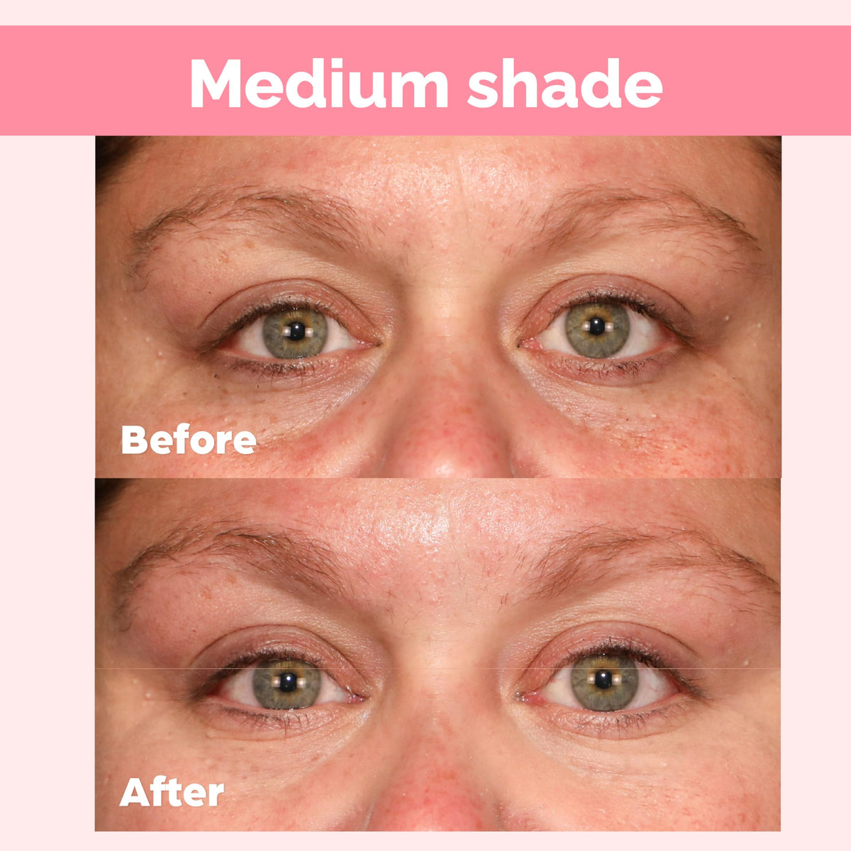 Elizabeth Mott under-eye in use showing brightened under-eye and natural-looking benefit