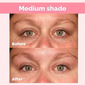 Elizabeth Mott under-eye in use showing brightened under-eye and natural-looking benefit
