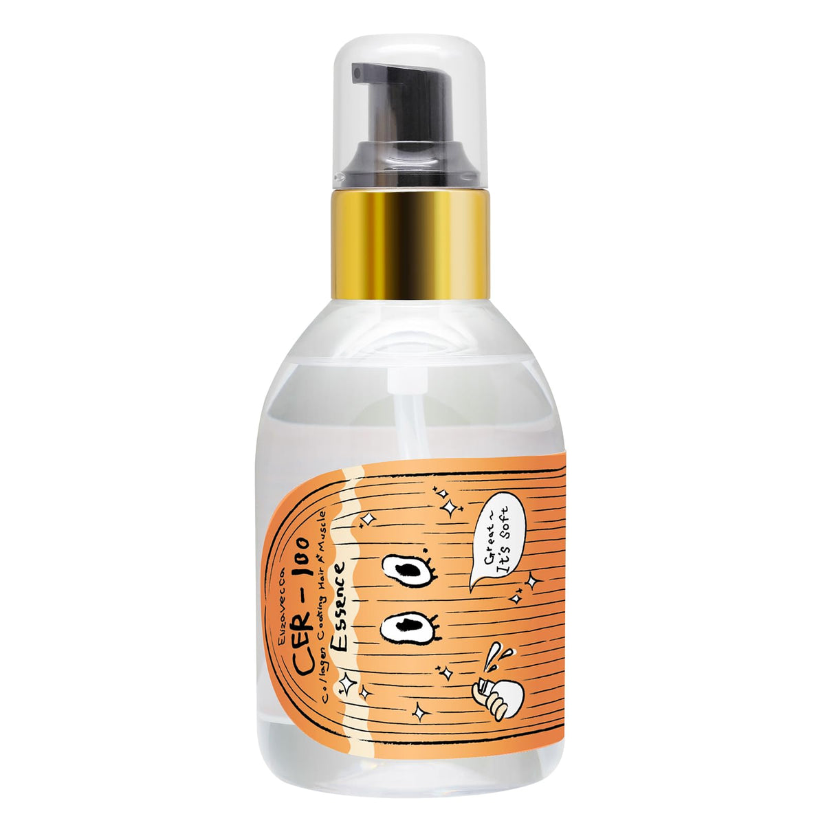 Elizavecca bottle front view showing sleek packaging and clear product benefit