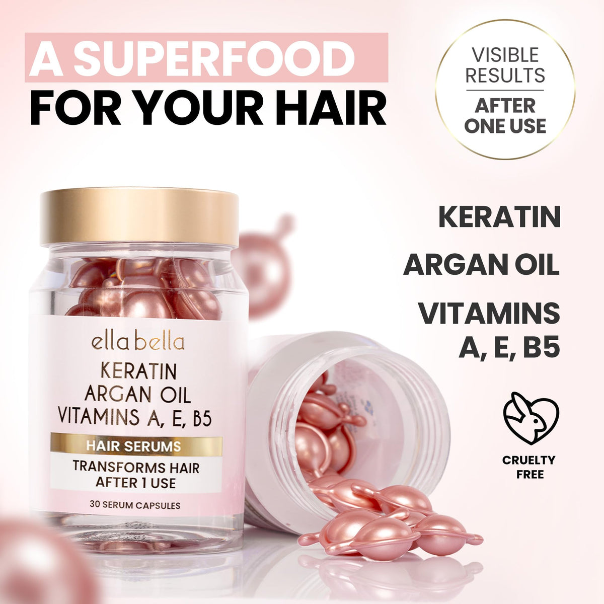 ELLA BELLA applying serum to hair ends to reduce frizz and improve softness benefit manageability