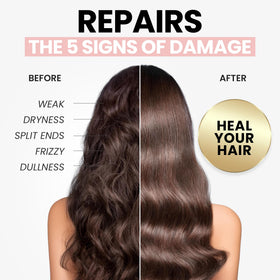 ELLA BELLA before and after hair improvement showing smoother shine