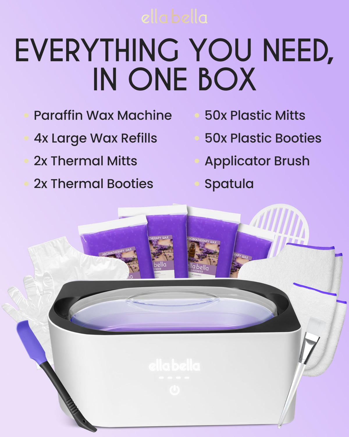 ELLA BELLA size comparison with a hand, compact design fits home counters