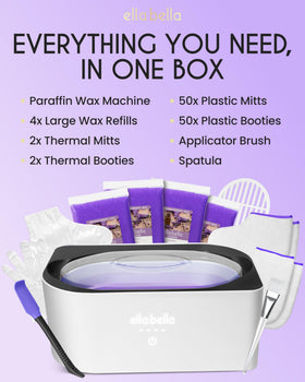 ELLA BELLA size comparison with a hand, compact design fits home counters