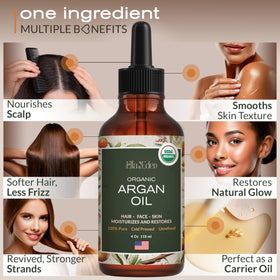 Ella & Eden argan oil texture close-up illustrating lightweight absorption